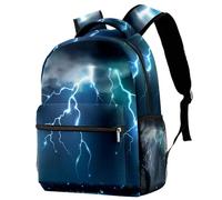 RODAILYCAY Laptop Backpack, Night City Sky Durable School Backpack for College High School, Water Resistant Travel Hiking Ruckpack