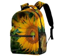 RODAILYCAY Laptop Backpack, Sunflower Flower Yellow Summer Blossom Bloom Durable School Backpack for College High School, Water Resistant Travel Hiking Ruckpack