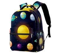RODAILYCAY Laptop Backpack, Universe Space Planets Sun Durable School Backpack for College High School, Water Resistant Travel Hiking Ruckpack