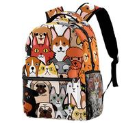 RODAILYCAY Laptop Backpack, Various Dogs Angry Happy Colorful Durable School Backpack for College High School, Water Resistant Travel Hiking Ruckpack