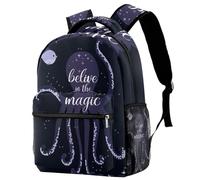 RODAILYCAY Magical Octopus Travel Laptop Backpack, College High School Backpack, Large Capacity Bookbag, Cute Backpack for Men Women