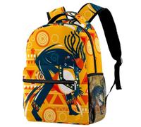 RODAILYCAY Man Playing Djembe African Music Travel Laptop Backpack, College High School Backpack, Large Capacity Bookbag, Cute Backpack for Men Women