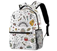 RODAILYCAY Musical Instruments Violin School Backpack for Men & Women, Travel Bag with Laptop Compartmen, Lightweight School Bookbag, High School Middle Backpack for Boys Girls