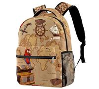 RODAILYCAY Old Treasure Map Travel Laptop Backpack, 16 Inch Large School Backpacks for Teen Boys and Girls, WaterProof Computer Bag Bookbag