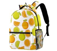 RODAILYCAY Oranges Lemons Bright Green Fruit Travel Laptop Backpack, 16 Inch Large School Backpacks for Teen Boys and Girls, WaterProof Computer Bag Bookbag