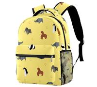 RODAILYCAY Origami Animal Travel Laptop Backpack, College High School Backpack, Large Capacity Bookbag, Cute Backpack for Men Women