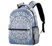 RODAILYCAY Paper Cut White Mandala 02 Travel Laptop Backpack, 16 Inch Large School Backpacks for Teen Boys and Girls, WaterProof Computer Bag Bookbag