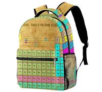 RODAILYCAY Periodic Table Retro School Backpack, Kids Backpack, Waterproof Rucksack Casual Daypack, Book Bag Laptop Bag for Men Women