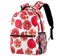 RODAILYCAY Pomegranate Red Fruit School Backpack for Men & Women, Travel Bag with Laptop Compartmen, Lightweight School Bookbag, High School Middle Backpack for Boys Girls