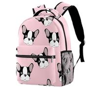 RODAILYCAY Pug Pink Cute Travel Laptop Backpack, 16 Inch Large School Backpacks for Teen Boys and Girls, WaterProof Computer Bag Bookbag