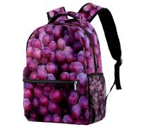RODAILYCAY Red Globe Grapes Fresh Fruit Delicious Backpack for Women, 16 Inch Laptop Backpack, College Bookbag School Bag, Water Resistant Travel Hiking Daypack