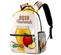 RODAILYCAY Rosh Hashanah and Honey Travel Laptop Backpack, College High School Backpack, Large Capacity Bookbag, Cute Backpack for Men Women
