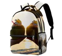 RODAILYCAY School Backpack for Men & Women, Beach Coconut Plumeria Decorated Travel Laptop Bag, Lightweight College Back Pack, Casual Bookbag Daypack