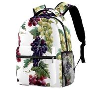 RODAILYCAY School Backpack for Men & Women, Grapevine Fruit Grape Travel Laptop Bag, Lightweight College Back Pack, Casual Bookbag Daypack