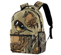 RODAILYCAY School Backpack for Men & Women, Magpie on the Flower Travel Laptop Bag, Lightweight College Back Pack, Casual Bookbag Daypack