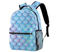RODAILYCAY School Backpack for Men & Women, Marine Mermaid Scales Pattern Travel Laptop Bag, Lightweight College Back Pack, Casual Bookbag Daypack