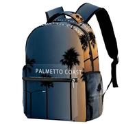 RODAILYCAY School Backpack for Men & Women, Palmetto Coast Silhouette Travel Laptop Bag, Lightweight College Back Pack, Casual Bookbag Daypack