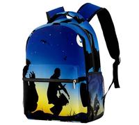 RODAILYCAY School Backpack for Men & Women, Playing Djembe Silhouette Travel Laptop Bag, Lightweight College Back Pack, Casual Bookbag Daypack