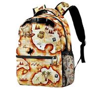 RODAILYCAY School Backpack for Men & Women, Treasure Map Game Travel Laptop Bag, Lightweight College Back Pack, Casual Bookbag Daypack
