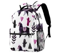 RODAILYCAY School Backpack, Large Capacity Bookbag, Alpaca White Travel Laptop Backpack, Water Resistant College School Computer Bag for Teen, Girls, Boys, Fits 15.6 Inch Notebook