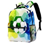 RODAILYCAY School Backpack, Large Capacity Bookbag, Creative Abstract Soccer Travel Laptop Backpack, Waterproof College School Computer Bag for Teen, Girls, Boys, Fits 15.6" Notebook