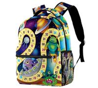 RODAILYCAY School Backpack, Large Capacity Bookbag, Funny Game Board Monster Rocket Alien Planet Travel Laptop Backpack, Waterproof College School Computer Bag for Teen, Girls, Boys