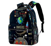 RODAILYCAY School Backpack, Large Capacity Bookbag, Galaxies Universe Space Travel Laptop Backpack, Water Resistant College School Computer Bag for Teen, Girls, Boys, Fits 15.6 Inch Notebook