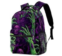 RODAILYCAY School Backpack, Large Capacity Bookbag, Halloween Zombie Hand Travel Laptop Backpack, Water Resistant College School Computer Bag for Teen, Girls, Boys, Fits 15.6 Inch Notebook