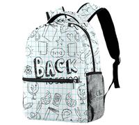 RODAILYCAY School Backpack, Large Capacity Bookbag, Hand Drawn Back To School Travel Laptop Backpack, Water Resistant College School Computer Bag for Teen, Girls, Boys, Fits 15.6 Inch Notebook