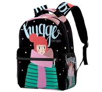 RODAILYCAY School Backpack, Large Capacity Bookbag, Hygge Black Travel Laptop Backpack, Water Resistant College School Computer Bag for Teen, Girls, Boys, Fits 15.6 Inch Notebook