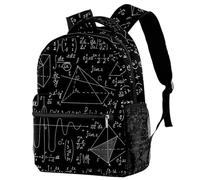 RODAILYCAY School Backpack, Large Capacity Bookbag, Mathematical Equation Travel Laptop Backpack, Water Resistant College School Computer Bag for Teen, Girls, Boys, Fits 15.6 Inch Notebook