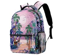 RODAILYCAY School Backpack, Large Capacity Bookbag, Misty Forest Purple Travel Laptop Backpack, Water Resistant College School Computer Bag for Teen, Girls, Boys, Fits 15.6 Inch Notebook