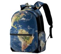 RODAILYCAY School Backpack, Large Capacity Bookbag, Planet Earth Universe Travel Laptop Backpack, Water Resistant College School Computer Bag for Teen, Girls, Boys, Fits 15.6 Inch Notebook