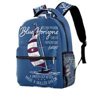 RODAILYCAY School Backpack, Large Capacity Bookbag, Ship Voyage is Cool Travel Laptop Backpack, Water Resistant College School Computer Bag for Teen, Girls, Boys, Fits 15.6 Inch Notebook
