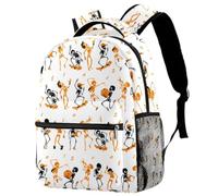RODAILYCAY School Backpack, Large Capacity Bookbag, Skull Music Animation Travel Laptop Backpack, Water Resistant College School Computer Bag for Teen, Girls, Boys, Fits 15.6 Inch Notebook