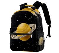 RODAILYCAY School Backpack, Large Capacity Bookbag, Space Rings of Saturn Planets Travel Laptop Backpack, Water Resistant College School Computer Bag for Teen, Girls, Boys, Fits 15.6" Notebook