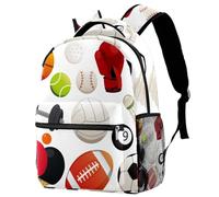 RODAILYCAY School Backpack, Large Capacity Bookbag, Sports Ball Elements Travel Laptop Backpack, Water Resistant College School Computer Bag for Teen, Girls, Boys, Fits 15.6 Inch Notebook