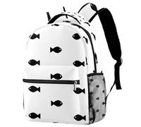 RODAILYCAY School Backpack, Large Capacity Bookbag, Tiddler Pattern Travel Laptop Backpack, Water Resistant College School Computer Bag for Teen, Girls, Boys, Fits 15.6 Inch Notebook