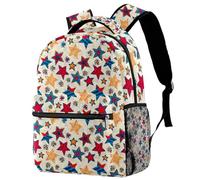 RODAILYCAY Star Colorful School Backpack for Men & Women, Travel Bag with Laptop Compartmen, Lightweight School Bookbag, High School Middle Backpack for Boys Girls