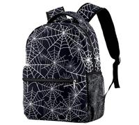 RODAILYCAY Web Net Dark Blue Travel Laptop Backpack, College High School Backpack, Large Capacity Bookbag, Cute Backpack for Men Women