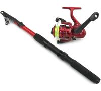 Roddarch 2m Telescopic Rod & Reel Combo | Collapses to 44cm, SY200 Pre-Spooled with 7lb Line, Soft-Grip Handle, Adjustable Front Drag