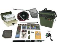 Roddarch Complete Beginner Fishing Kit: 8 ft Telescopic Carbon Rod, HP200XR Reel, Seat Box & Full Tackle Set