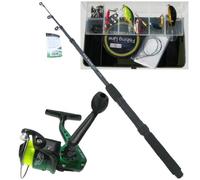 Roddarch Pike Fishing Kit Telescopic 6ft 8ft Carbon Spinning Rod & Reel with Tackle Box and Tackle