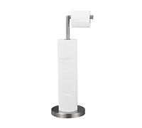 RODDEX Foldable Toilet Paper Dispenser SUS304 Stainless Steel Free Standing Toilet Paper Holder Stand Modern Floor Bathroom Storage Freestanding 4 Rolls of Toilet Tissue Stand (Brushed Nickel Finish)