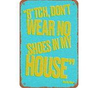 Roddy Ricch 'No Shoes Light Blue ' Metal Tin Sign Retro Wall Decor for Home Gate Garden Bars Restaurants Cafes Office Store Pubs Club Sign Gift 12 X 8 INCH Plaque Tin Sign