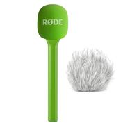 Rode Interview GO Hand Adaptor for Wireless Transmission Modules Green with Keepdrum Fur Wind Protection