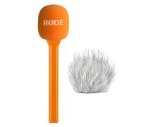 Rode Interview GO Hand Adaptor for Wireless Transmission Modules Orange with Keepdrum Fur Wind Protection