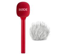 Rode Interview GO Hand Adaptor for Wireless Transmission Modules Red with Keepdrum Fur Wind Protection