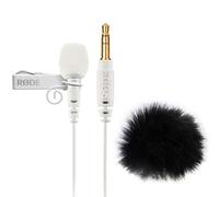 Rode Lavalier GO White Lapel Microphone + Keepdrum Fur Wind Protection WS05