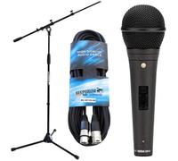 Rode M1-S Dynamic Microphone for Vocals and Live Performances with Keepdrum Microphone Stand and Cable